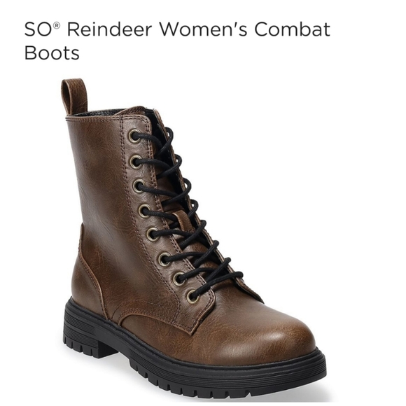 👀50% OFF🥾 NWT‼️ SO brand Reindeer Women's Combat Boots - Picture 1 of 14